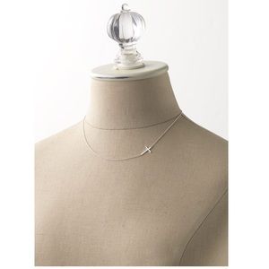 Stella & Dot Interlock Cross Necklace, silver